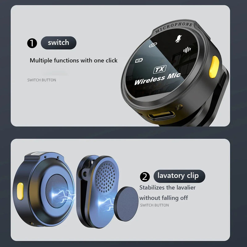 Xiaomi J6 Microfone De Lapela duplo Sem Fio iphone ios/android tipo-c